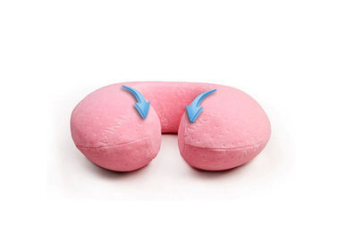 Piccola dimensione di viaggio del cuscino della schiuma di memoria del velluto di lusso rosa per i bambini