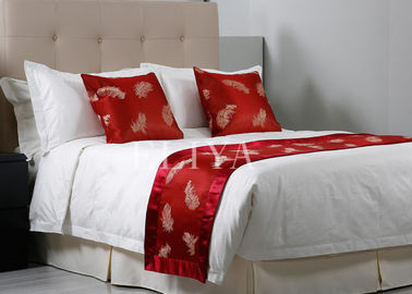 Biancherie da letto bianche 100% dell'hotel del jacquard del cotone del lusso per l'insieme cinque stelle della lettiera dell'hotel